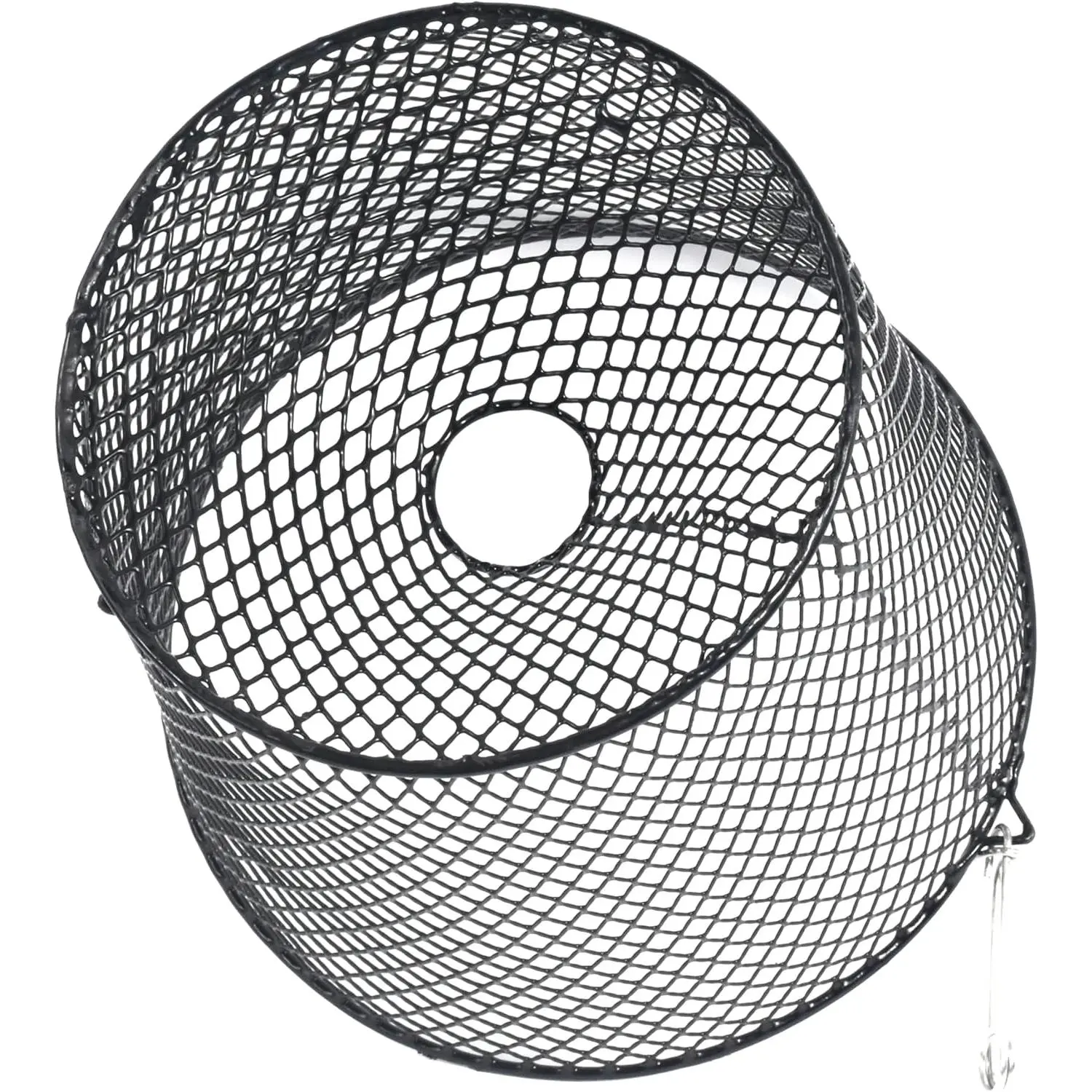 Crawfish Crawdads Crayfish Torpedo Heavy Duty Bait Trap Durable Steel Mesh Wire Black with Clip Two-Piece 1 Pack Trap