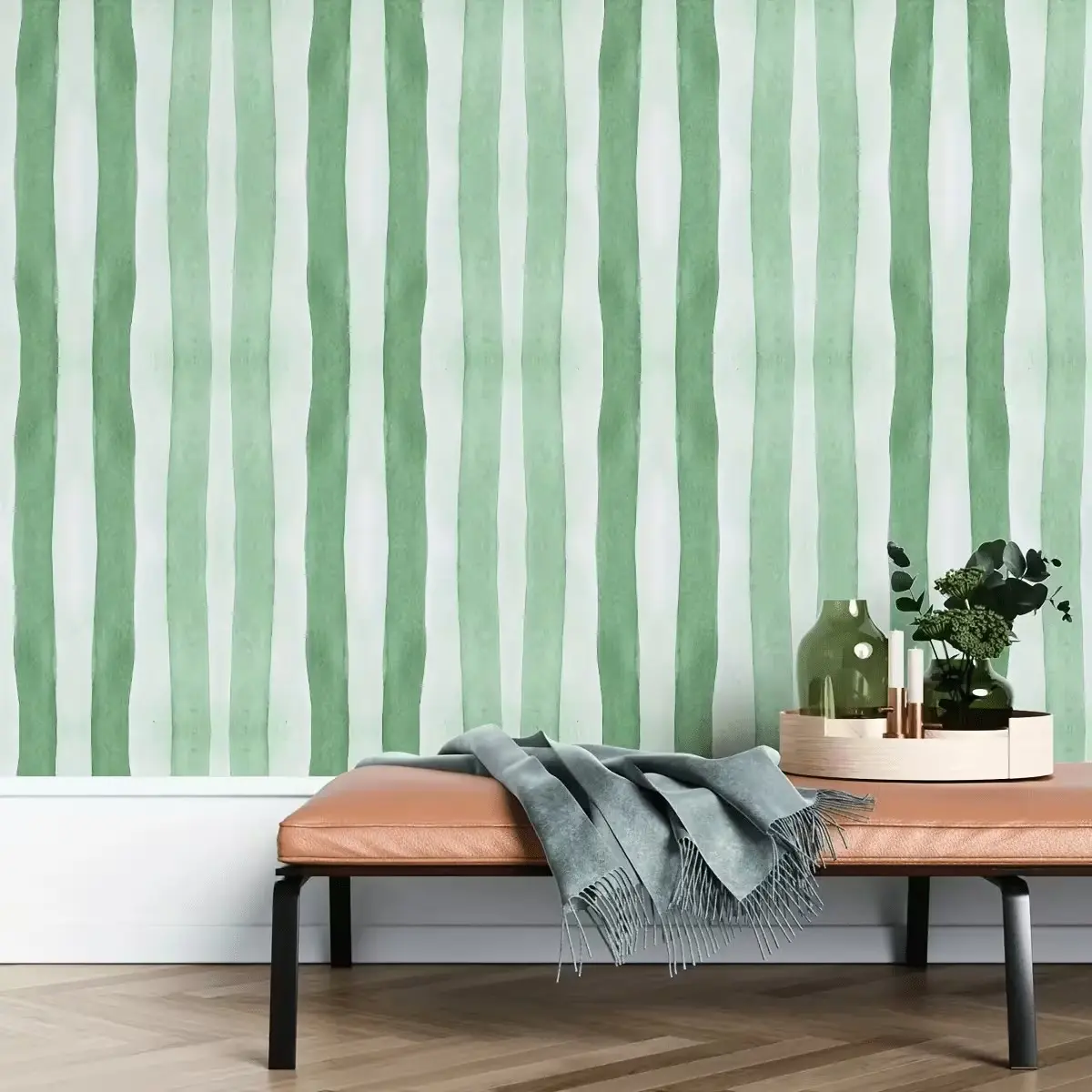 Watercolor Pastel Stripe Wallpaper, Peel and Stick, Removable, Washable, Durable, Living Room, Bedroom, Apartment Decor, Self Adhesive Wallpaper