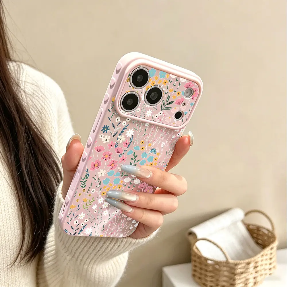 Colorful Wildflower Floral Fashion Phone Case - Minimalist Artistic, Soft Pastel Natural Design, Protection Accessory for iPhone 11,12-17 Series,13-16 Pro Max,17 Air, Handheld Device Gift