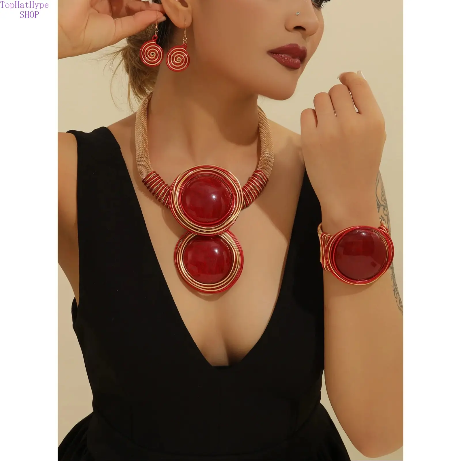 Boho Resin Jewelry Set, Handmade Necklace Pendant Earrings Bracelet, Accessories Set, Elegant Colorblock Design, Perfect for Daily Wear & Parties, Teardrop Jewelry Set, Fashionable Jewelry Set
