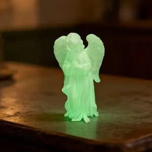 Luminous Praying Angel Statue - A Nighttime Guardian, a Collectible for Lovers of Sacred Aesthetics with a Fully Atmospheric Feel. Can Be Used as a Desktop Decoration, Bedside Ornament, or Gift.