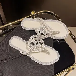 Women's Sparkling Crystal Sandals Lightweight Summer Flip Flops for All Day Comfort