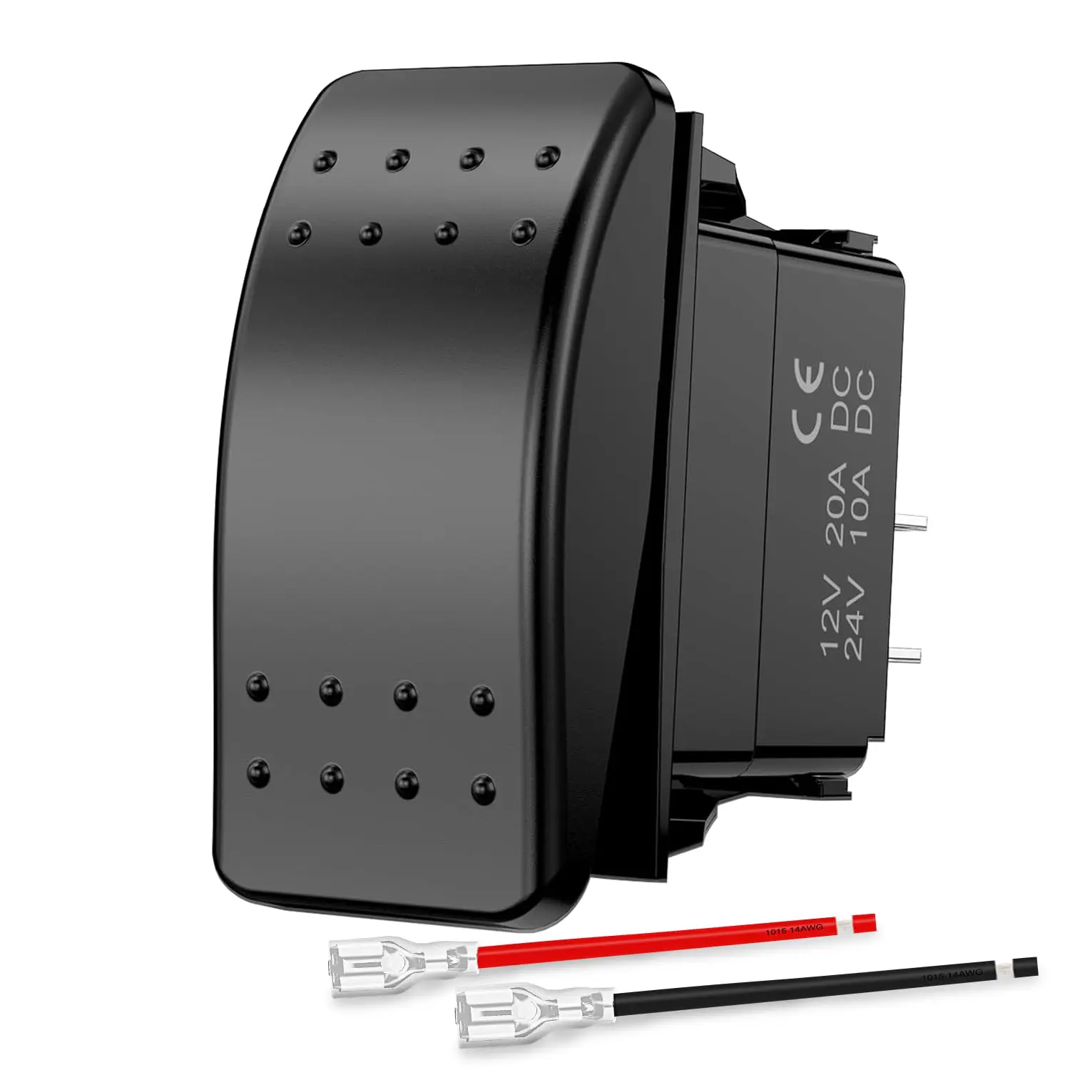 Nilight Marine Rocker Switch Toggle Switch 2 Pin On Off SPST Switches 20A/12V 10A/24V Waterproof Switch with Jumper Wires Set for Cars Trucks Boats ATVs UTVs RVs