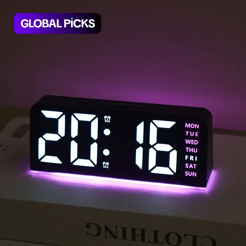 LED Digital Clock, Clock With Temperature, 1 Count Multifunctional Date and Temperature Display Desktop Electronic Clock, Digital Alarm Clocks, Decorative for Living Room, Bedroom and Office