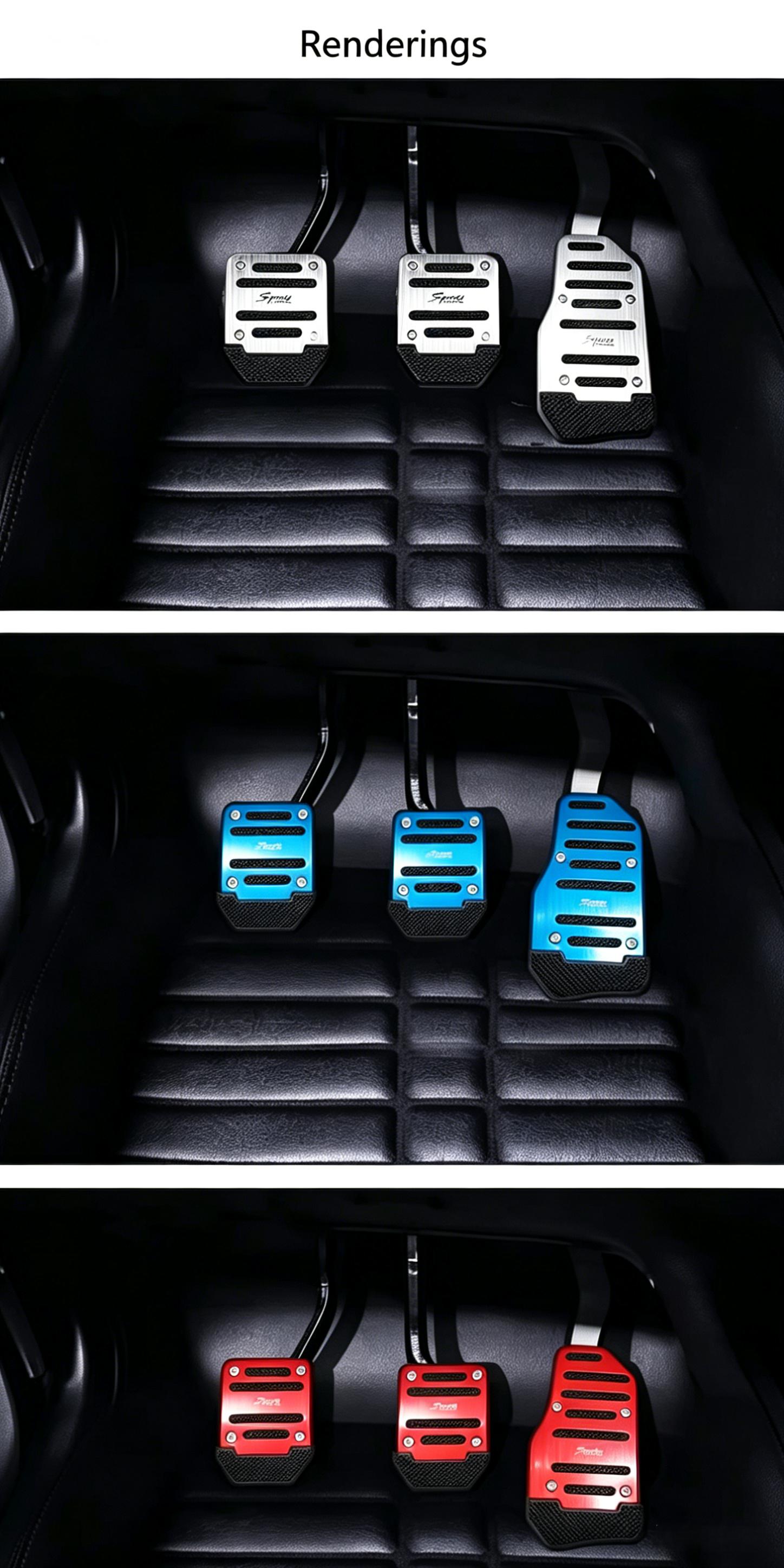Universal Fit Performance Aluminum Alloy Car Pedal Pads Set, Anti-Slip Grip Gas Brake Covers, Car Interior Accessory for Driving Safety & Enthusiasts’ Decor Upgrade