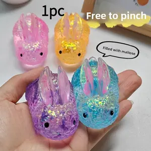 One-pack of maltose bunny stress-relieving toys a sensory squeeze ball for adults and children, a novelty party prank toy, an anti-anxiety hand soothing device, and a cute and soft fingertip toythe ideal choice for relieving stress from work and study.