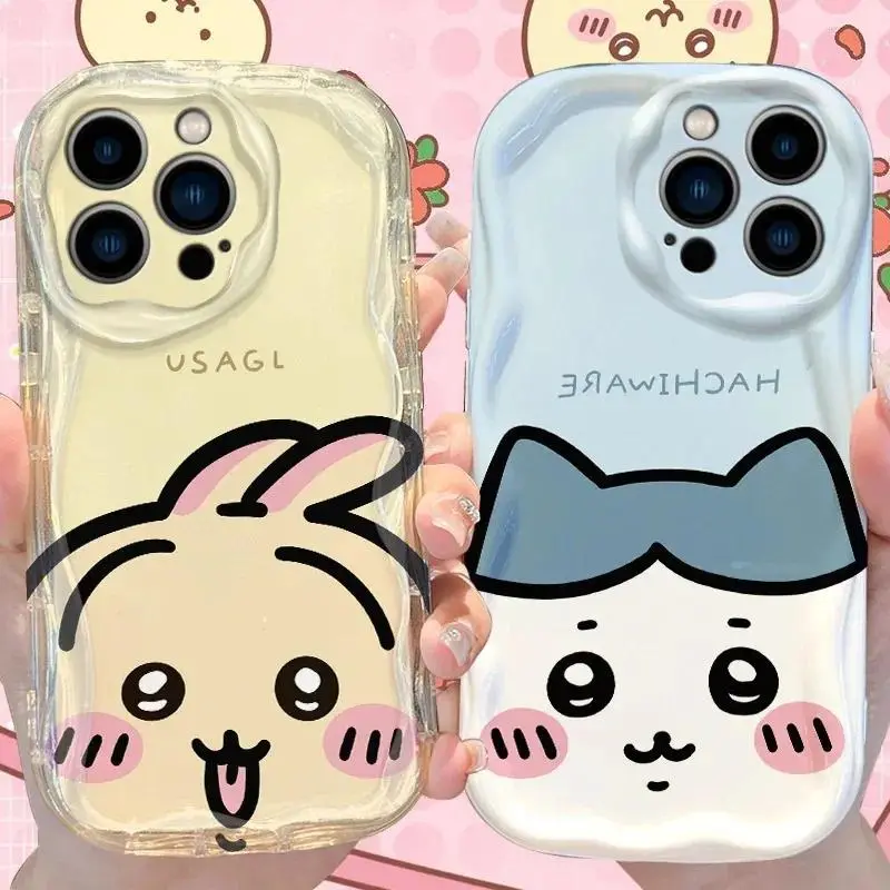Cute C-Chiikawa Smartphone Case, Handheld Wavy 3D Soft TPU Shell for iPhone 11,12,13,14,15,16,17,17 Air,17 Plus,17 Pro,17 Pro Max Cellphone Back Cover
