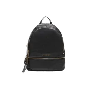 Michael Kors MK Rhea Zip Leather Backpack for Women – Minimalist Black