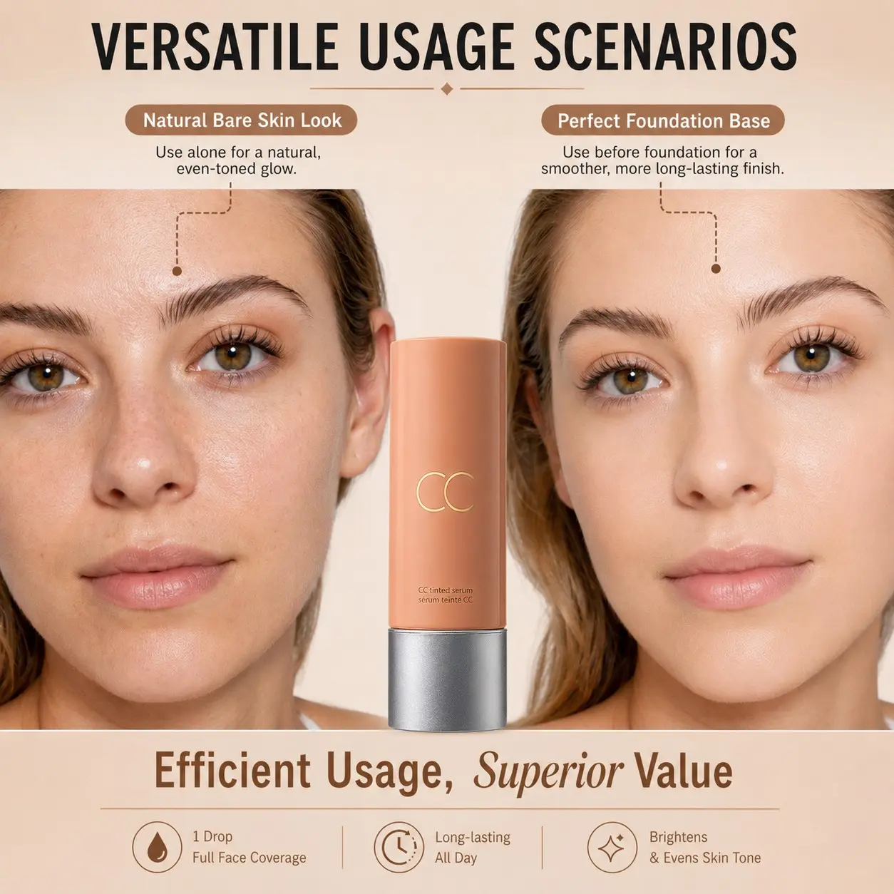 Senmu Color Correction Essence Serum, Brightening Skincare, Makeup Enhancer, Radiant Skin Tone, Even Tone Serum, Beauty Care Product, Face Care Serum