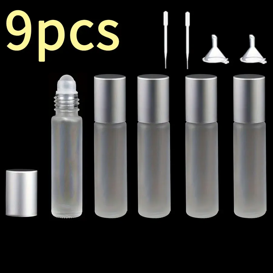 10ML Essential Oil Roller Bottle, Frosted Glass Roller Bottle, Perfume Bottle, Portable Outdoor Roller Storage Bottle, Travel Container Bottle, Oil Bottles, Small Bottle