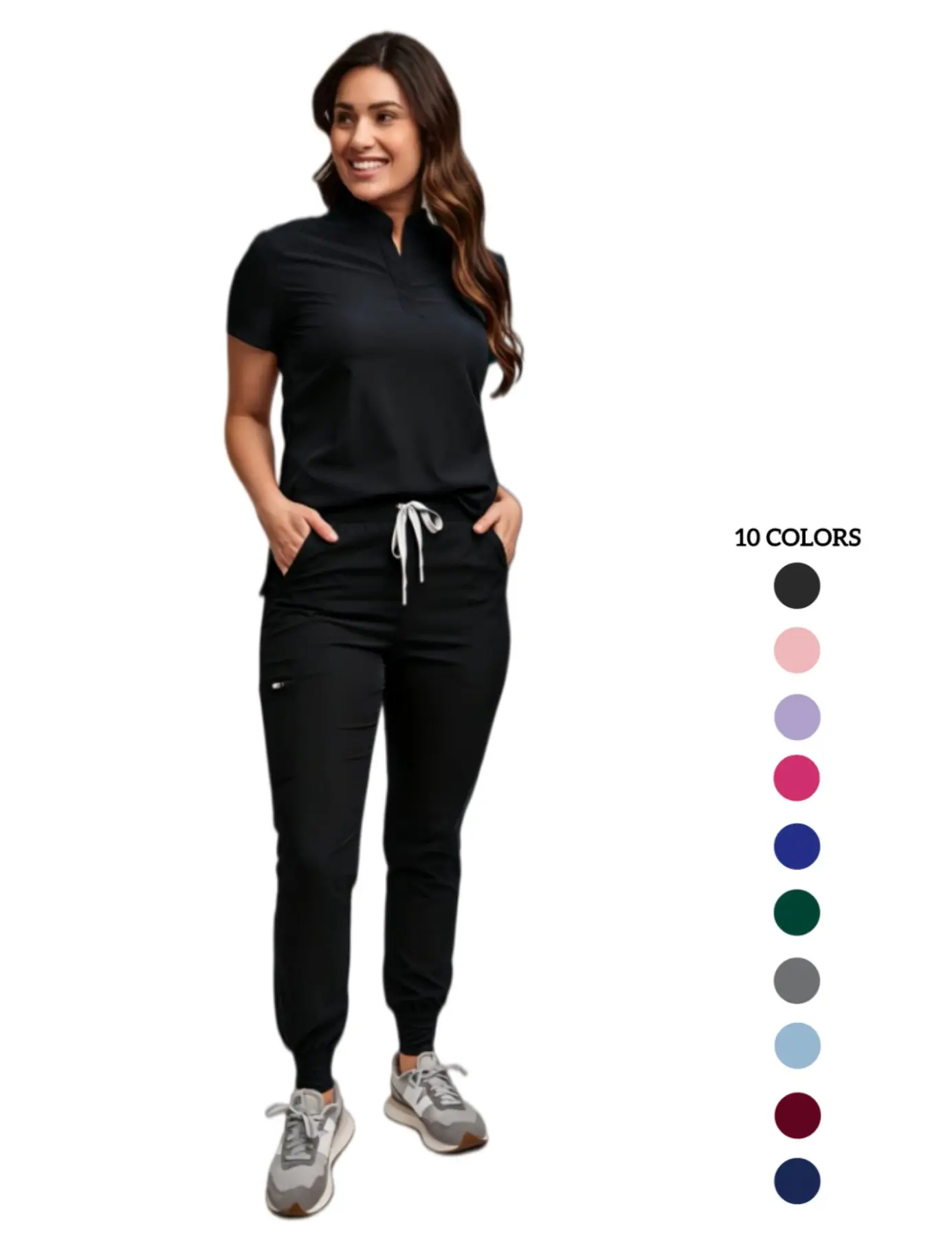 Stand Collar Sleeveless Scrub Suit Baggy Loose Light Quick Dry Breathable Skin Friendly Wicking Staff Nurse Cosplay Stage Costume Career Experience Hall Portrait Outfit