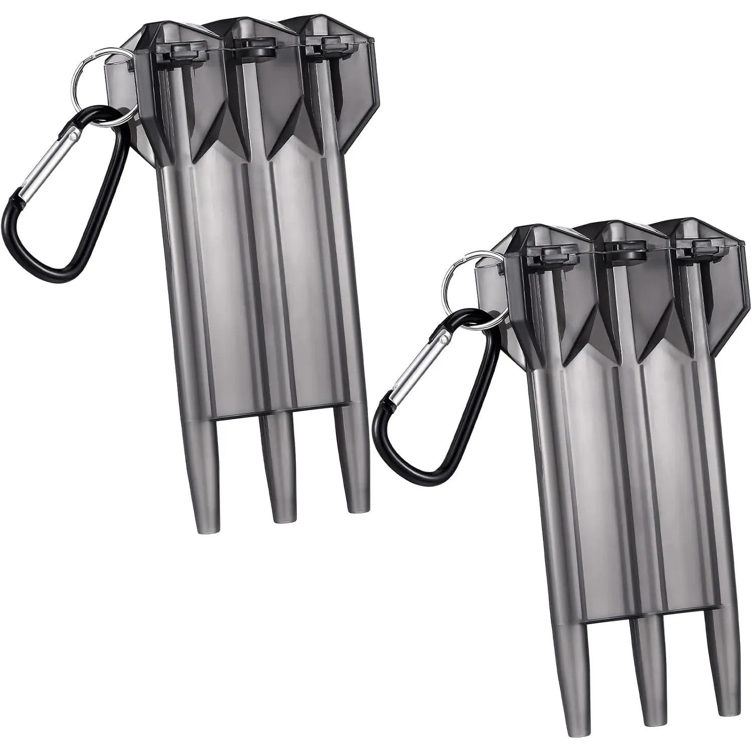 2 Pack Plastic Dart Case with Lock Buckle Portable Hard Steel Dart Carrying Case Soft Tip Darts Holder Transparent Protective Storage Organizer Box for 3 Darts