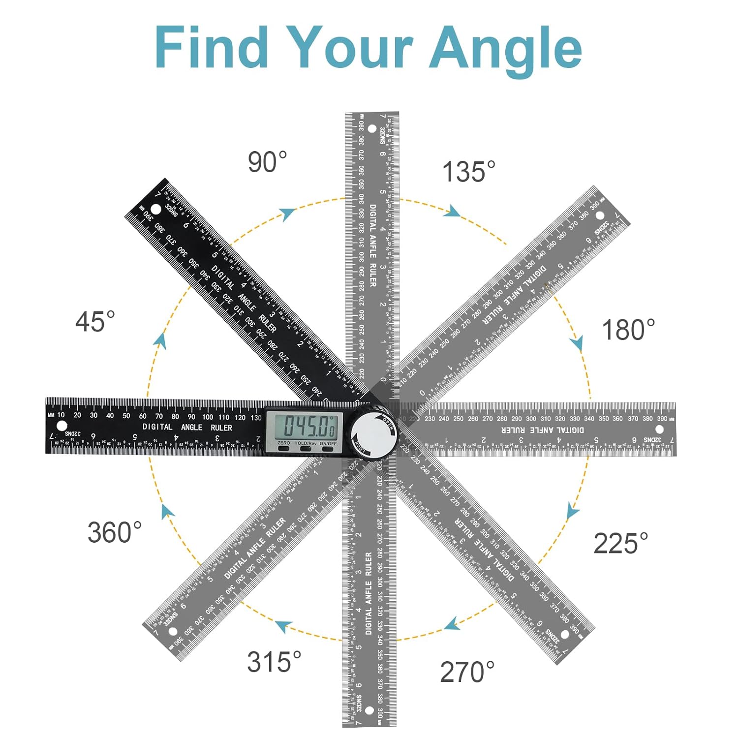 Third Generation Protractor Angle Finder, Digital Angle Ruler with 7inch/200mm, Angle Gauge for Woodworking/Carpenter/Construction Tools(2  Included) (Enhanced ABS)