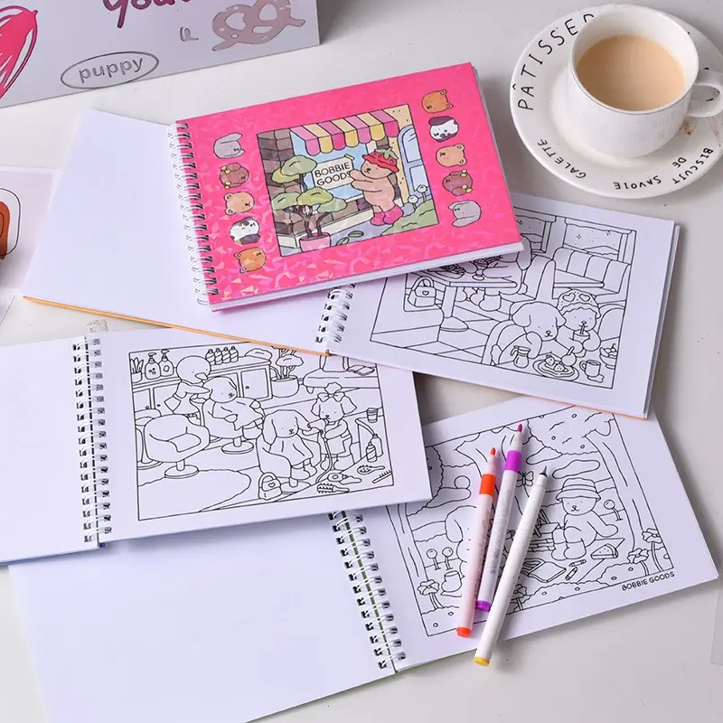 4-Pack Drawing Books, Coloring Books, Watercolor Sketchbooks, Portable Hand-Drawn Art Books, Student-Specific Drawing Books