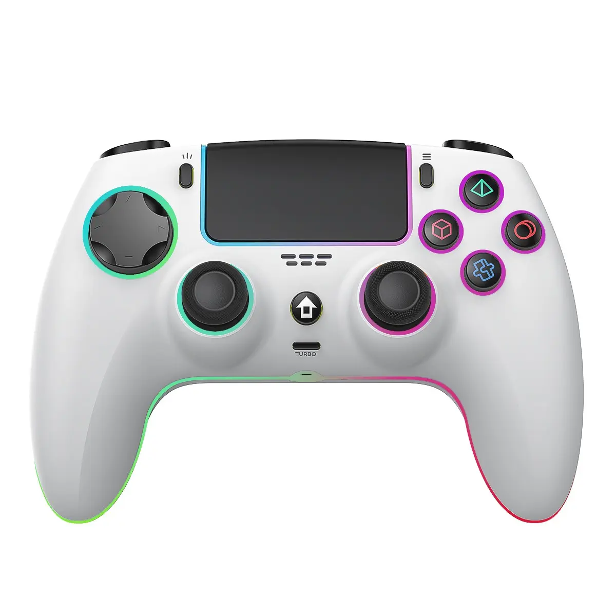 Wireless Controller Compatible with PS-5/Pro/PC/MAC/iOS/Android10/Steam Deck, Gamepad with 7 Colors RGB Lighting/Dual Vibration/Turbo/Programmable/Headset Jack/6 Axis Gyro Sensor/1500 mAh Battery
