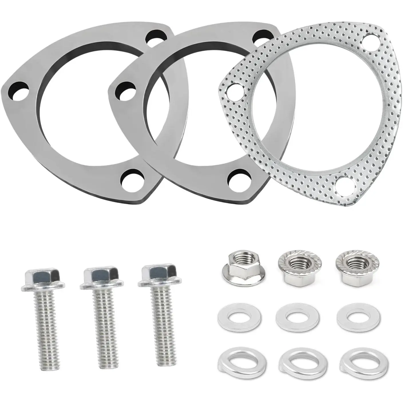 3" Exhaust Flange Gasket with 3 Exhaust  Tool Set,Stainless Steel Exhaust Flange Repair Kit for Securing Exhaust System Component,Durable  Accessories Exhaust Gaskets Kit (3")