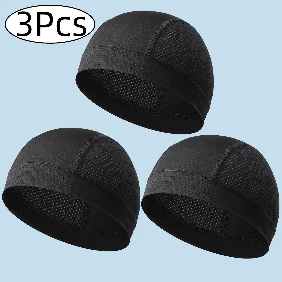 3Pcs Mesh Skull Cap Cooling Helmet Liner Sweat Wicking for Men Women | Breathable Lightweight Quick Dry Hard Hat Liner for Cycling Motorcycle Football Welding Construction Workout Sports
