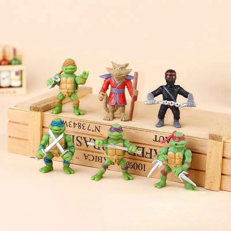2026 hot item Teenage Mutant Ninja Turtles Cute Mini Doll Cartoon Toy Children Anime Doll Cake Decoration Birthday Gift Popular toys