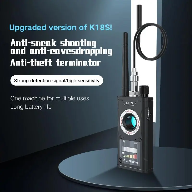 Professional Hidden Camera Detector Device - Anti-Spy Gadget for Wireless Signal Search, Car GPS Tracking & Infrared Wiretapping Bug Detection