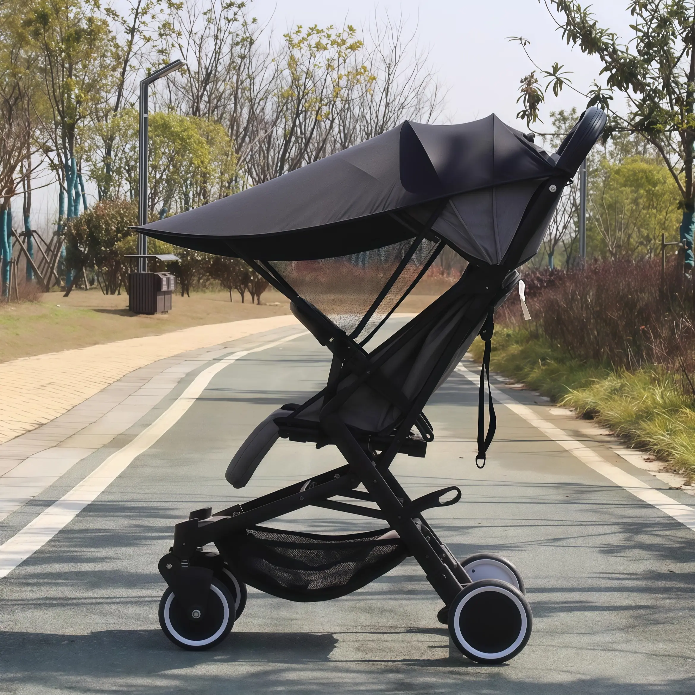 Universal Full Cover Baby Stroller Sunshade, UV Protection Fabric, Rain Umbrella Shade, Mosquito Net, Baby Gear Accessory