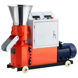 VEVOR Feed Pellet Mill Machine, 6 mm Animal Feed Pellet Making Machine, 3KW 240V Animal Food Granulator Mill Machines with 3 Pressure Rollers & 4 Wheels, Ideal for Poultry, Livestock, Farm Animals