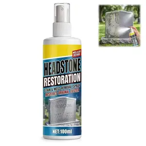 1PCS Headstone Restoration and Cleaning Spray, Tombstone Monument Cleaner for Granite Marble Cemetery Memorials,Stone Cleaner Gravestone Cleaning Kit - Gentle Stone Care Formula 100ml/3.4oz