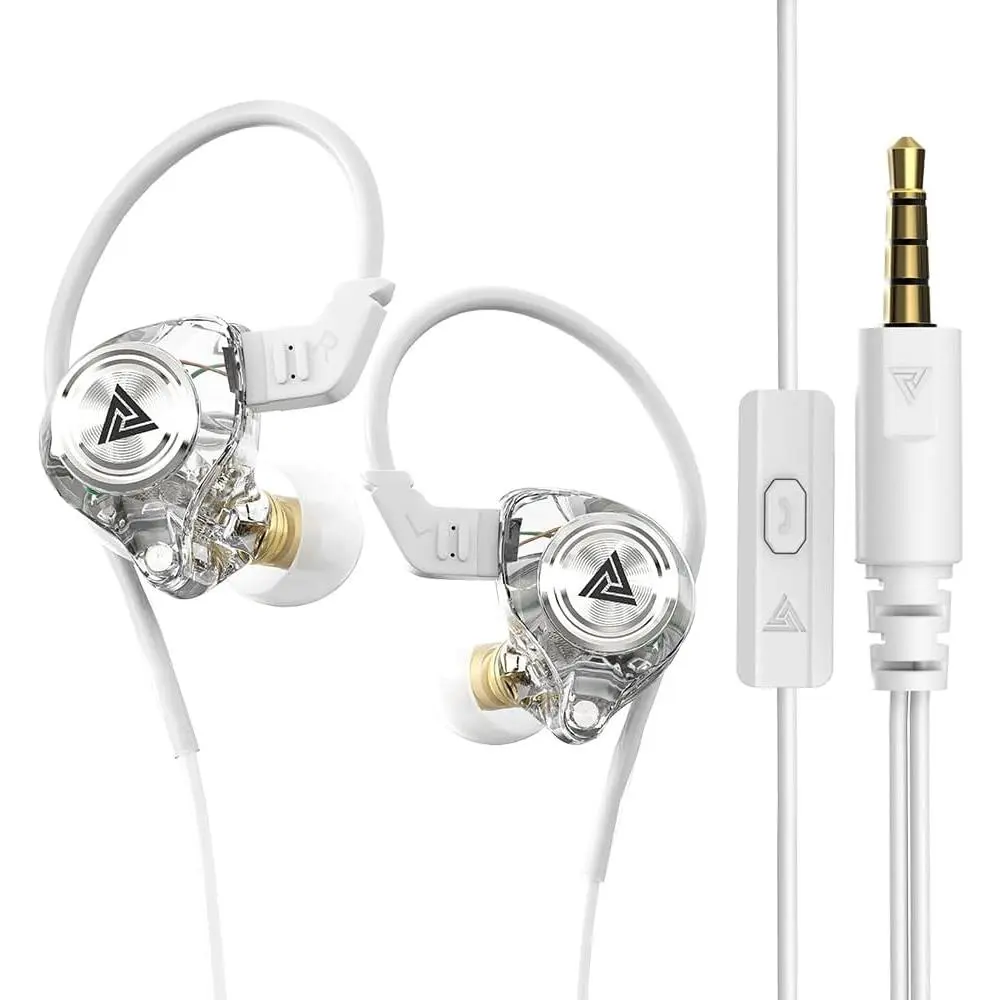 AK3FILE Wired Earbuds, 3.5mm Sports in-Ear Headphones, Gaming Headsets, Music Monitor Earphones with Microphone, Clear