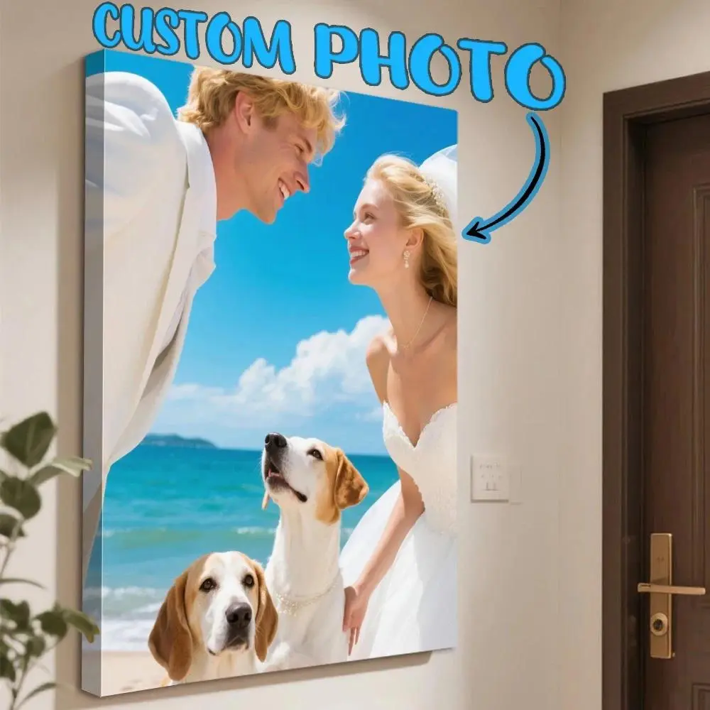 1 Customized Photo Canvas Print: Wedding Photos, Nursery Wall Art, Canvas Posters, Living Room Decor