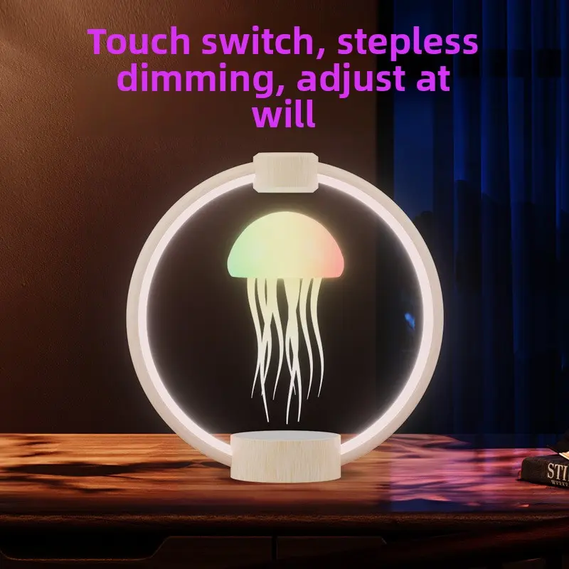 Magnetic Levitation Jellyfish LED Lamp - Latest Version, ABS Plastic Cool Gadget, Touch Control Switch, Stepless Dimming, Indoor Use Home Decor Statue, Ideal Gift for Gift Lovers, Led Lights, Jelly Lamp