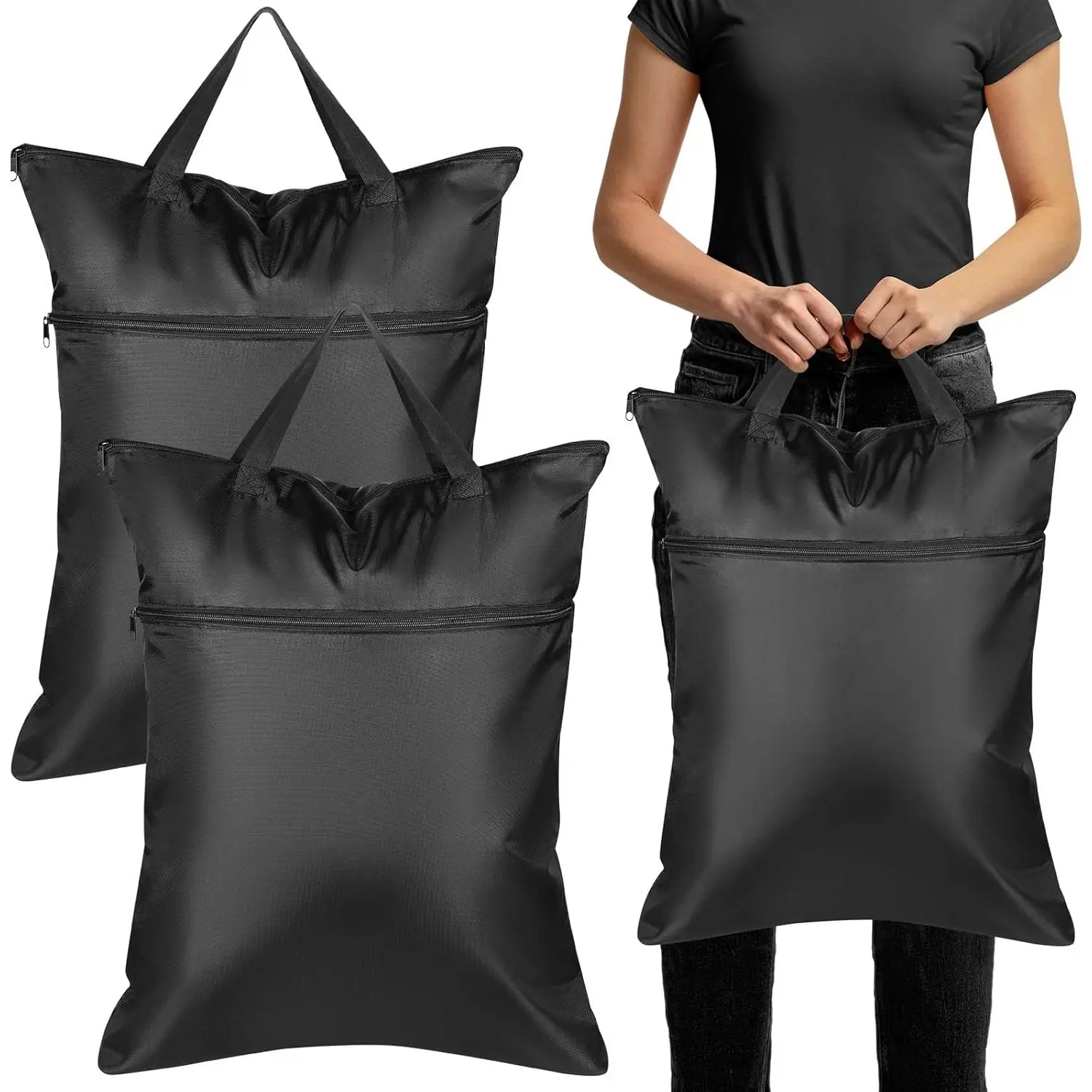 2 Pack Travel Laundry Bag 18" x 23" Wet Bag for Dirty Clothes Swim| Travel Laundry Bags for Dirty Clothes, Wet Bag for Swimsuit and Towels, Waterproof Laundry Bag for Suitcase, Wet Dry Bag