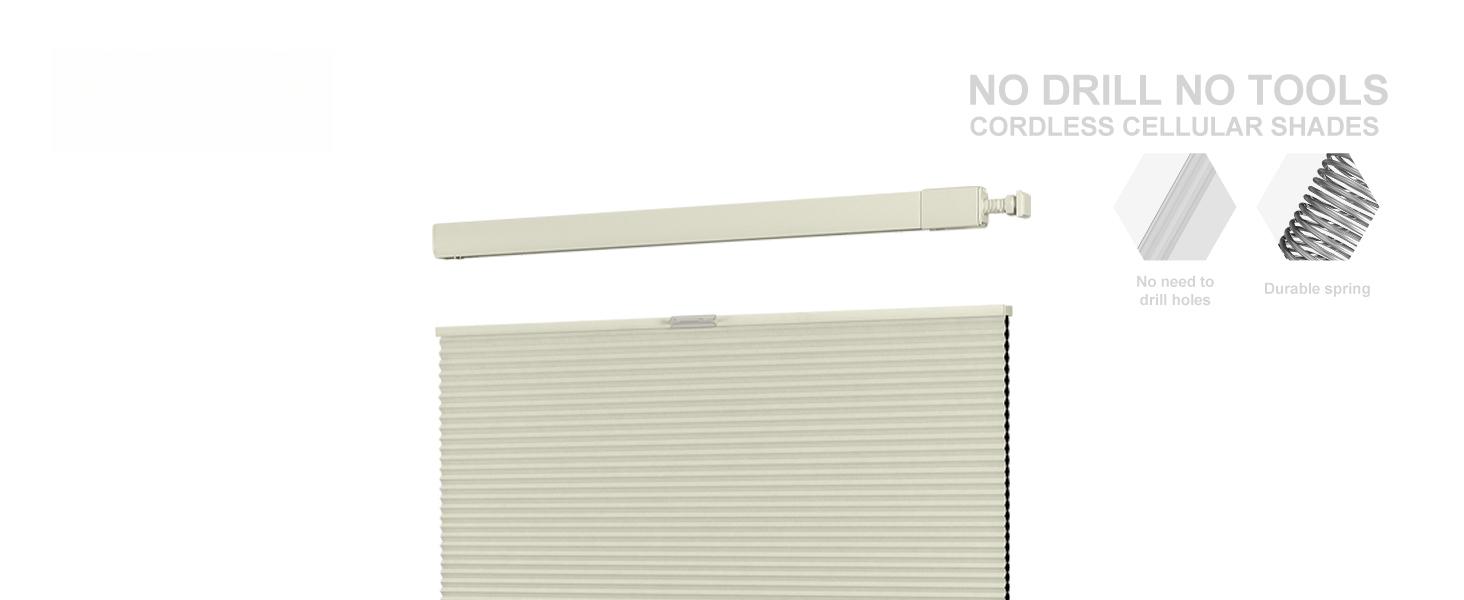 No Drill No Tools Cellular Shades Top Down Bottom Up Honeycomb Blinds Blackout Cordless Window Blinds Easy to Install Cellular Shade for Windows
