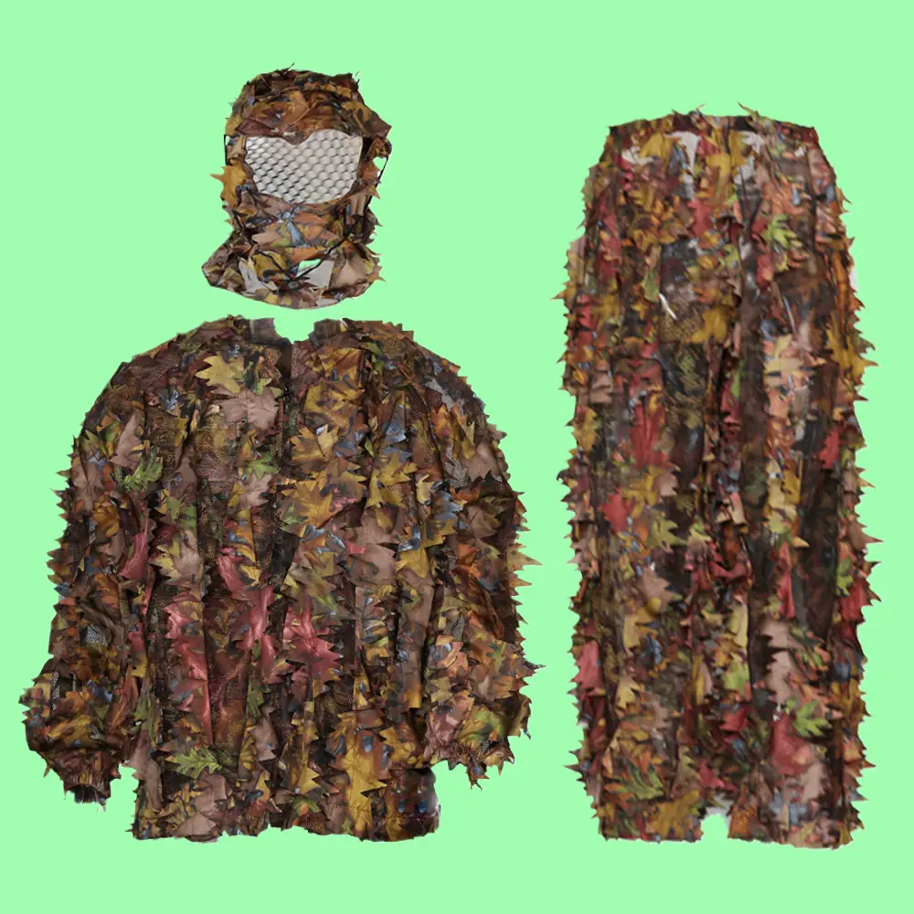 3D Leaf Ghillie Suit Quick Dry Jungle Camouflage Stripe Hide Uniform Outdoor CS Hunting Protective Clothes For Military Fans