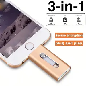 3-In-1 USB Key, High-Speed USB 3.0 Storage, OTG USB Key, Free Type-C Adapter, Mobile Accessories for Android and PC, Usb Flash Drives