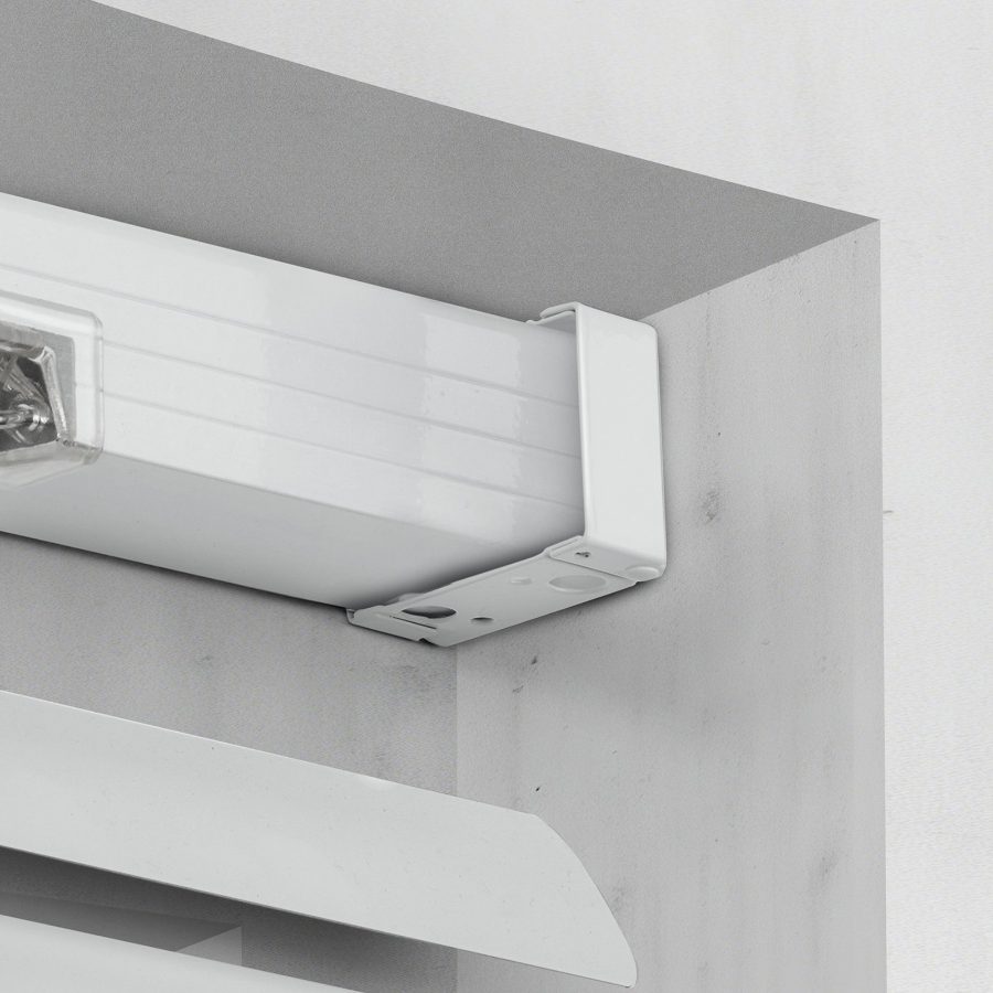 VEVOR Box Mounting Brackets, 2 Pcs, Box Blind Bracket for Window Blinds, Fit for 1.5x 2.25 inch Headrails, with Self-Tapping Screws and Expansion Tubes, Sturdy Iron, for Blinds Installation, White