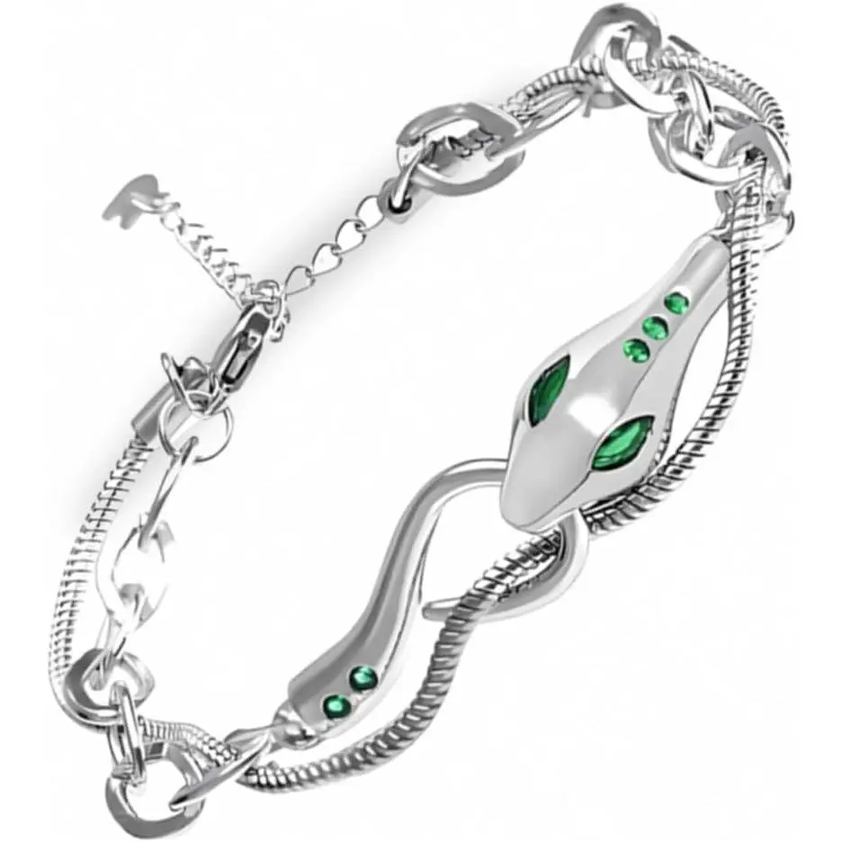 Punk Snake Bracelets,Adjustable   Serpent Wrap Cuff Bangle Open Bangle Bracelet for Women Man Elegant