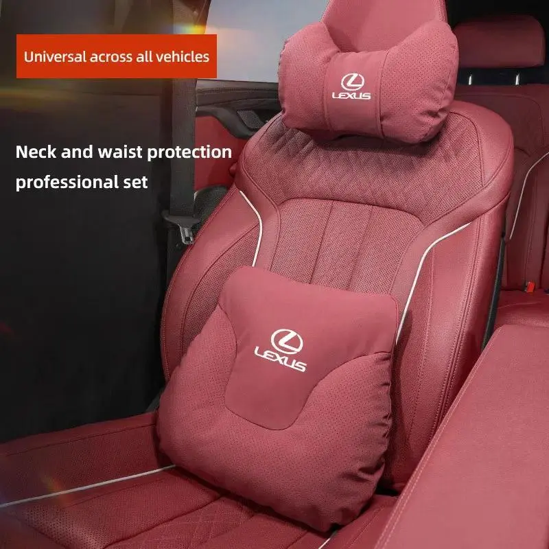 Car Headrest Neck Support Comfortable Pillow Seat Waist Cushion For Lexus F SPORT LBX NX RX 350h 450h ES UX 300e GS GX IS LS LX, 20*27*10Cm, 32*35*10Cm, Car Seat Pad Headrest Pillow, Posture Improvement