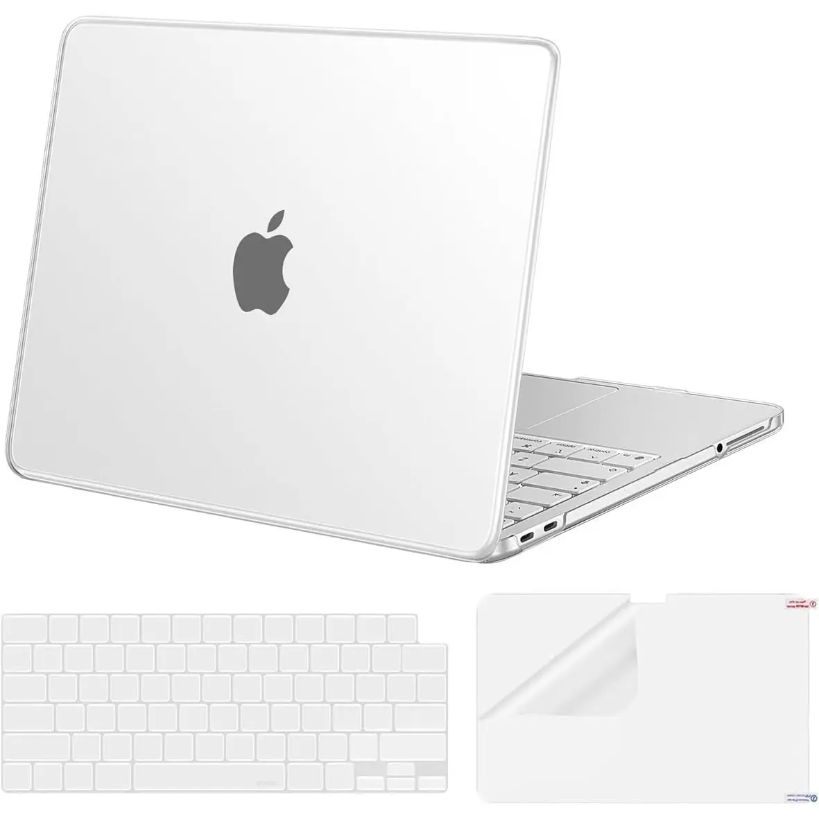 Nexabridge Macbook Air 13 Inch Case, Hard Shell, Keyboard Cover, Screen Film, Type C, Water Resistant, Plastic, Solid, Rubber