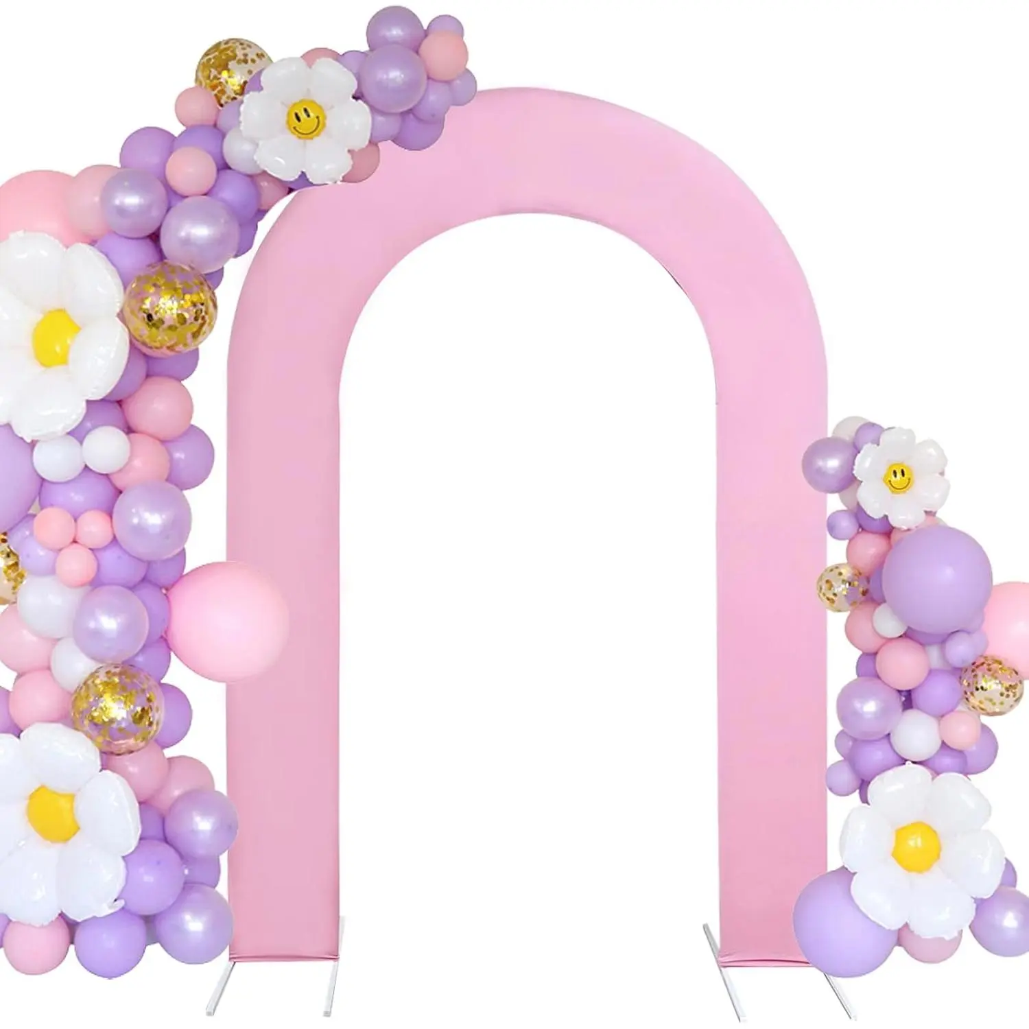 Wedding Spandex Open Arch Cover,Pink,7.2FT| Fitted Stretchy Arch Stand Covers,U-2-Sided Chiara Backdrop Cover for Birthday Baby Shower Banquet Deco
