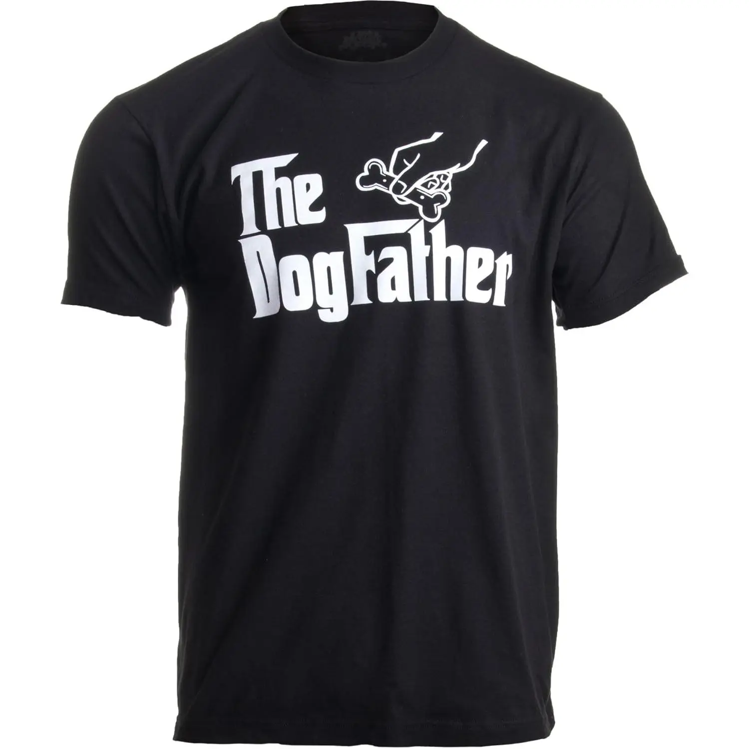Men's Pure Cotton The Dogfather Short-Sleeve T-Shirt - Casual Round Neck, Humorous Print, All Seasons Funny Pet Tee for Dog Owner Dads, Menswear Tops