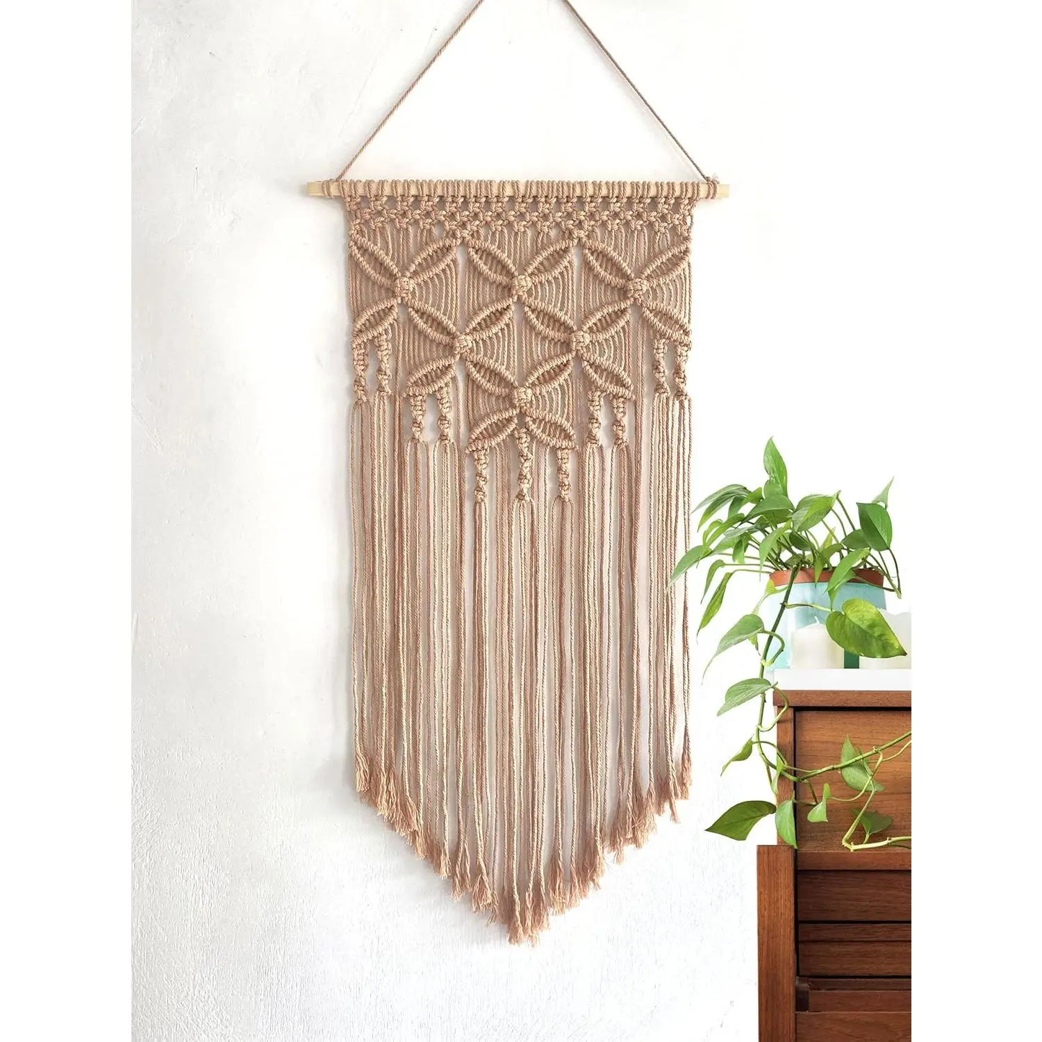 Handmade Cotton Home Decor Macrame Wall Hanging Khaki