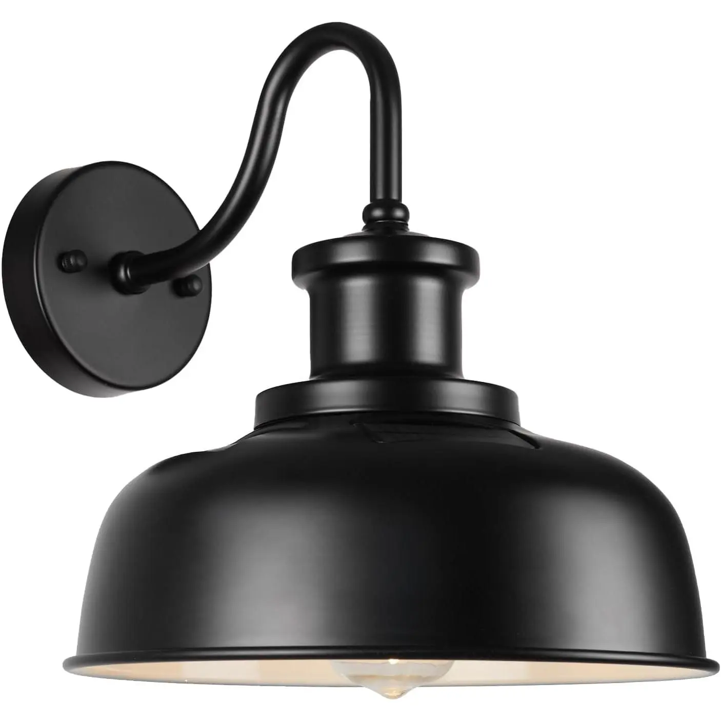 Solar-Powered Wall Light - Dusk to Dawn Auto On/Off Farmhouse Exterior Sconce, Weatherproof Industrial Fixture with E26 Base, Rustic Lantern for Garage, Barn, Wall Lights