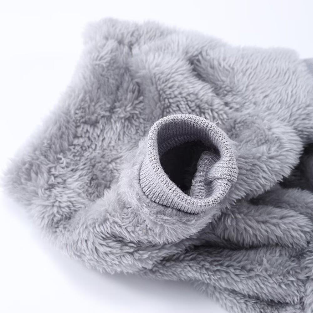 Pet Winter Warm Soft Flannel Four-Leg Jumpsuit, Cozy Comfort Jacket for Chihuahua, Yorkie, Dogs & Cats, Versatile Design, Available in Grey & Pink