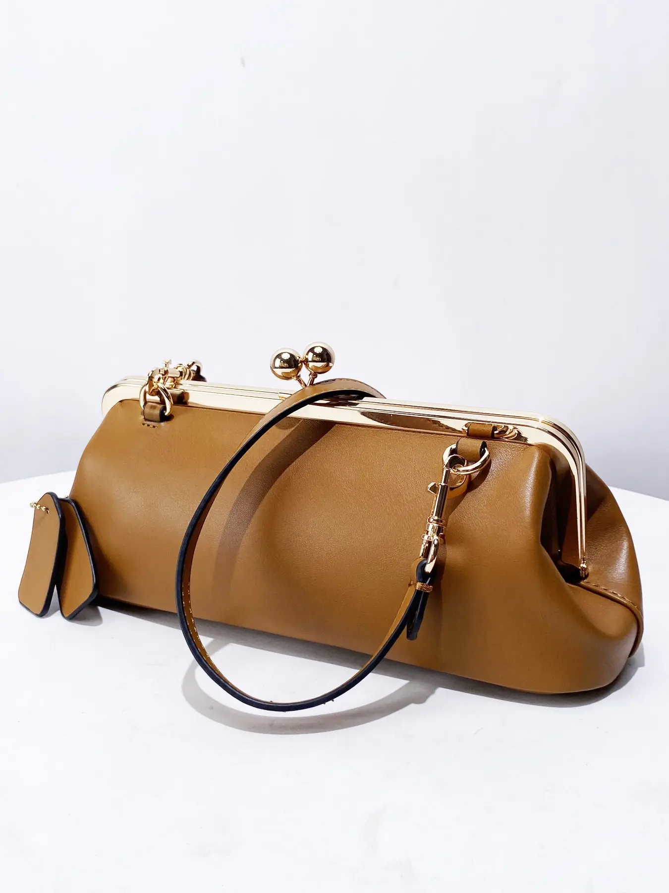 Classic Luxury Design Women's Wallet Handbag, Kisslock 30cm Frame Clip Bag, 2026 New Fashion Texture Shoulder Crossbody Bag, Crossbody Purses, Fashionable Purse