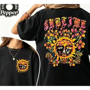 Retro-style Sublime Sun Band aesthetic bohemian 80s comfort color T-shirt, unisex cotton crew neck sweatshirt, aesthetic women's clothing, perfect fit, ultimate comfort with loose fabric