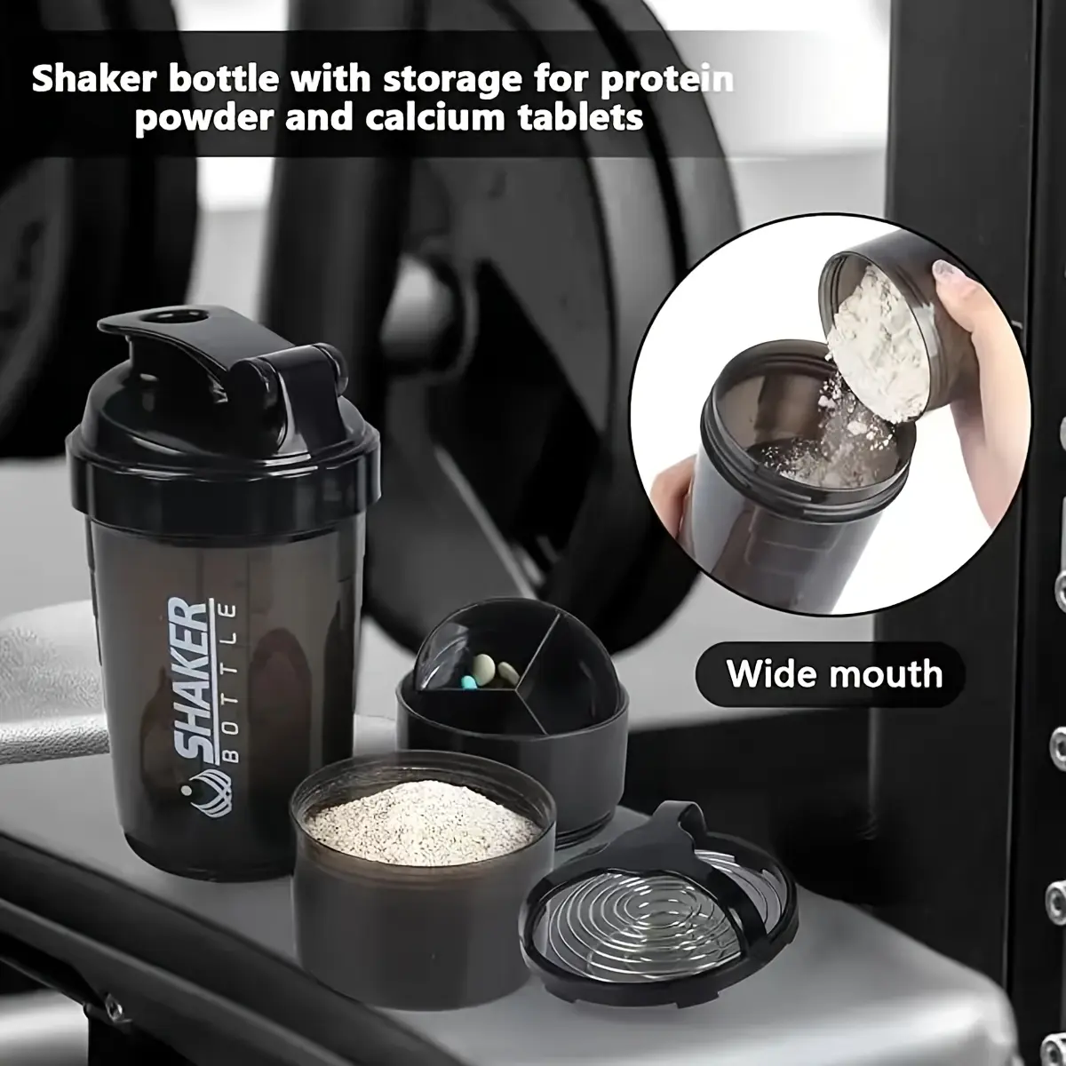 Single 16-ounce fitness shaker bottle made of PP material, portable and anti-slip design, perfect sports water cup for mixing protein powder, Drink Shaker