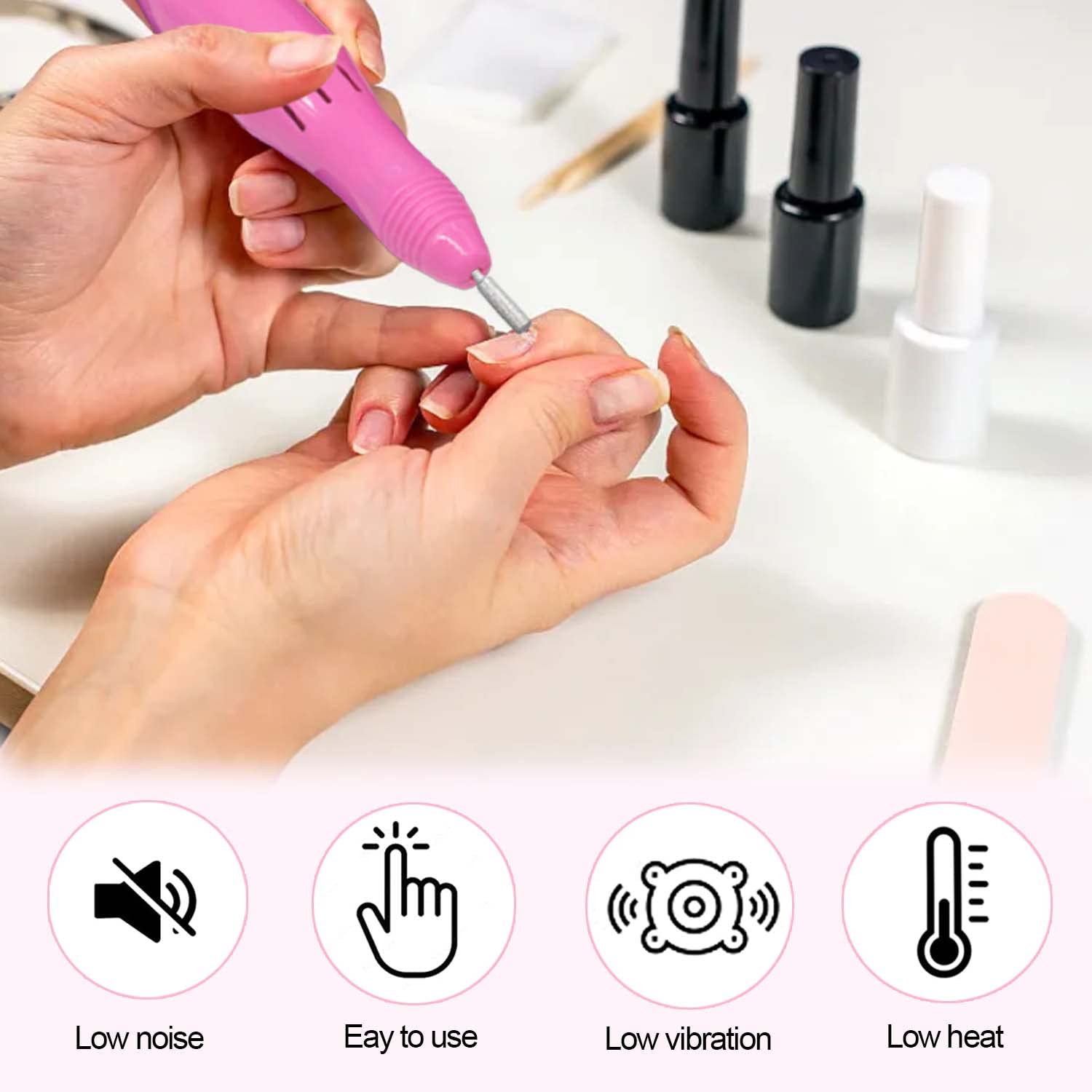 20000RPM Electric Nail Machine Desktop Equipment With 6pcs Milling Cutters Bits Set Gel Cuticle Armor Removal Pedicure Manicure Tool Professional Electric Nail Drill Milling Machine For Manicure Pedicure Files Tools Kit Nail Polishe