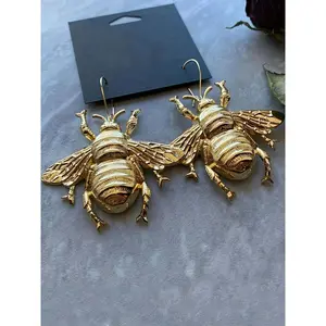 Exaggerated Bee Design Dangle Earrings, Punk Simple Style Alloy Jewelry, Creative Women's Ear Accessories, Dangling Earrings