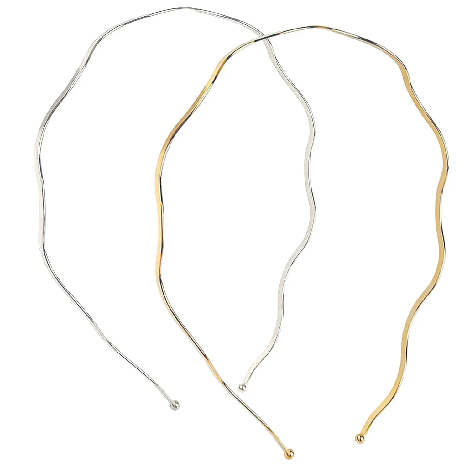 Stylish Non-Slip Hair Accessories for Women & Teens 2-Pack  &  Wave Metal Headbands