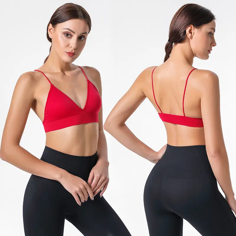 Women Triangle Cup Wireless Bralette, Thin Strap Seamless Tank Sports Bra, Soft Comfortable Sexy Everyday Lingerie Bra