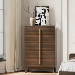 Dresser for Bedroom with 5 Drawers,Mid Century Modern Dresser with Storage,31" Modern Chest of Drawers with Metal Handles,Large Wood Drawer Organizer for Bedroom,Living Room,Hallway,Cherry